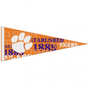 Clemson Tigers Pennant 12x30 Premium Style -