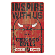 Chicago Bulls Sign 11x17 Wood Slogan Design