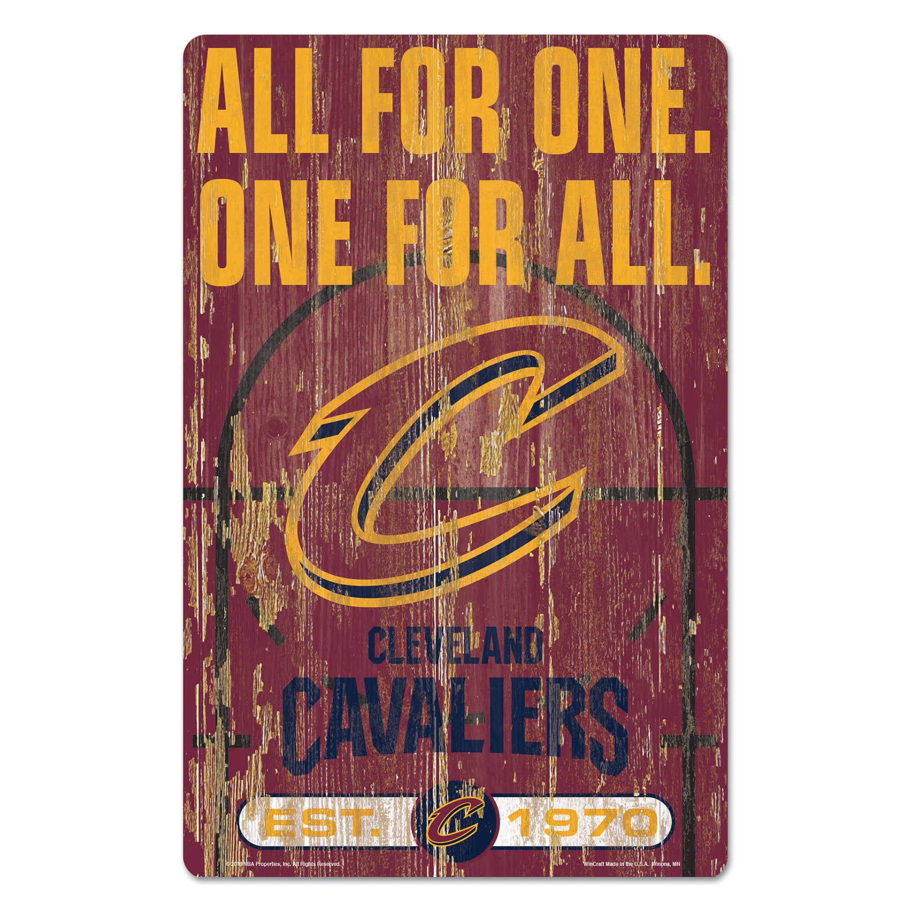 Cleveland Cavaliers Sign 11x17 Wood Slogan Design
