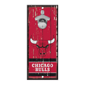 Chicago Bulls Sign Wood 5x11 Bottle Opener