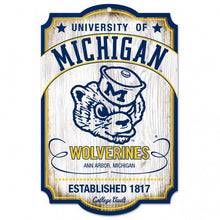 Michigan Wolverines Wood Sign - 11"x17" College Vault - Special Order