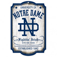 Notre Dame Fighting Irish Wood Sign - College Vault - 11" x 17"