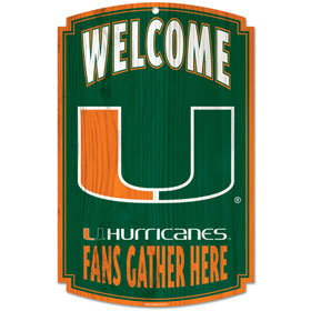 Miami Hurricanes Wood Sign - 11