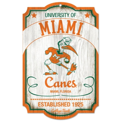 Miami Hurricanes Wood Sign - College Vault - Special Order