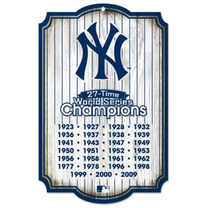 New York Yankees Wood Sign - 27 Time Champion - Special Order