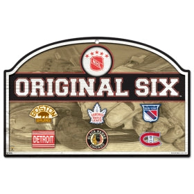 NHL Original Six Wood Sign - Special Order