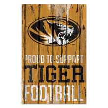 Missouri Tigers Sign 11x17 Wood Proud to Support Design