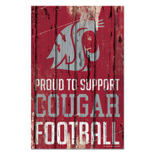 Washington State Cougars Sign 11x17 Wood Proud to Support Design