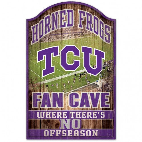 TCU Horned Frogs Sign 11x17 Wood Fan Cave Design - Special Order