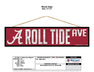 Alabama Crimson Tide Sign 4x17 Wood Avenue Design