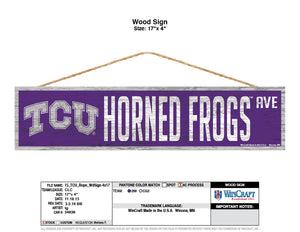 TCU Horned Frogs Sign 4x17 Wood Avenue Design