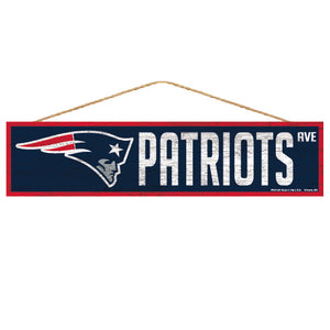 New England Patriots Sign 4x17 Wood Avenue Design