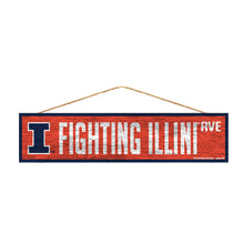 Illinois Fighting Illini Sign 4x17 Wood Avenue Design