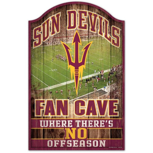 Arizona State Sun Devils Sign 11x17 Wood Fan Cave Design