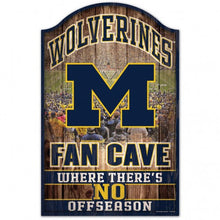 Michigan Wolverines Sign 11x17 Wood Fan Cave Design