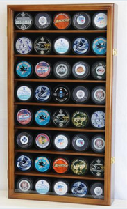 40 Hockey Puck Display Case Cabinet