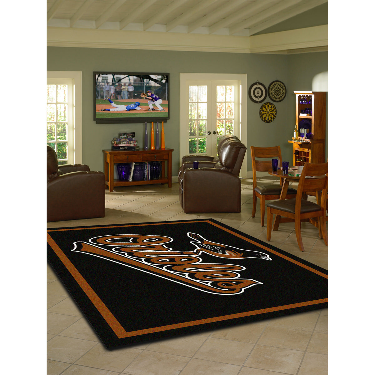 BALTIMORE ORIOLES SPIRIT RUG — ManCave-Decor.com