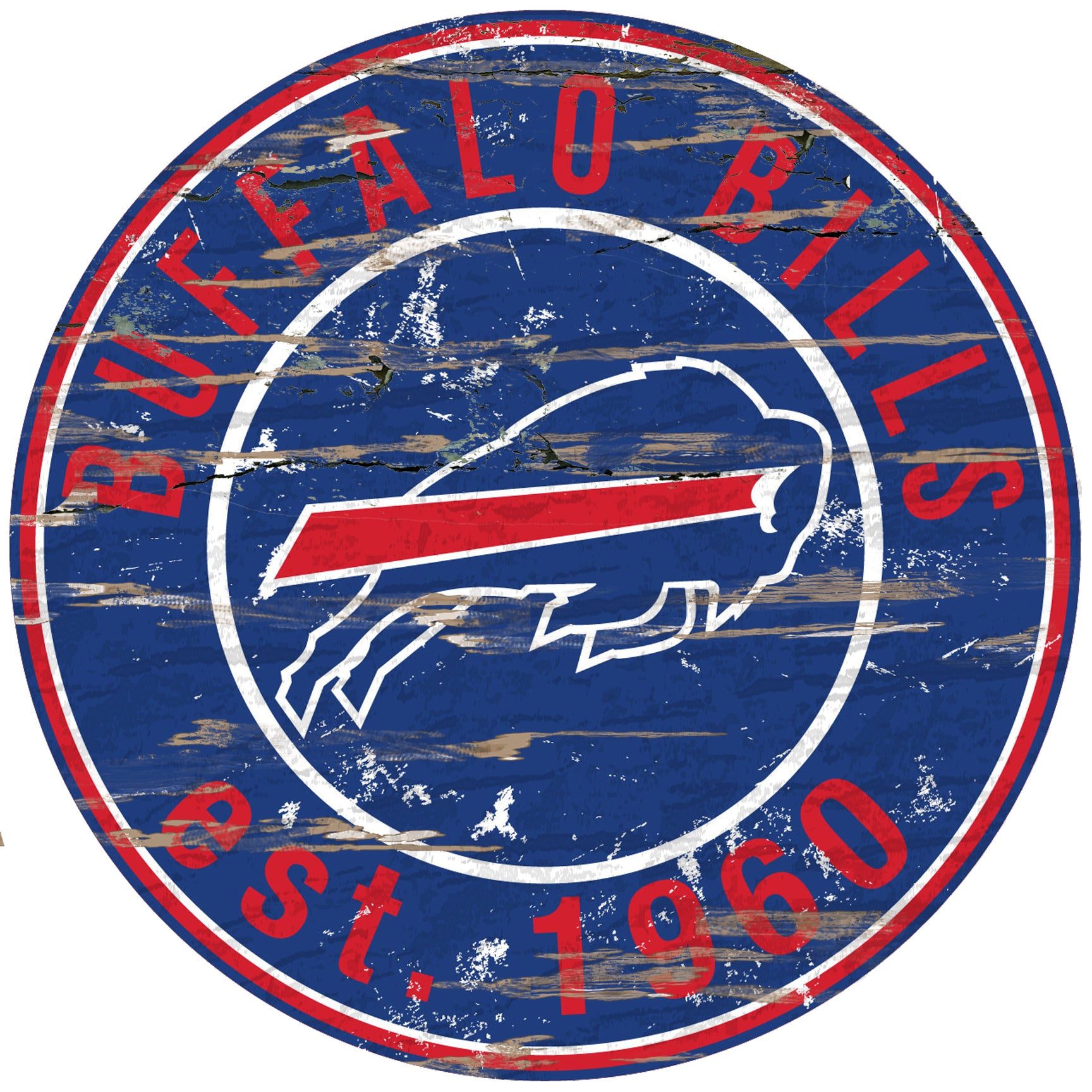 Buffalo Bills Wood Sign - 24" Round