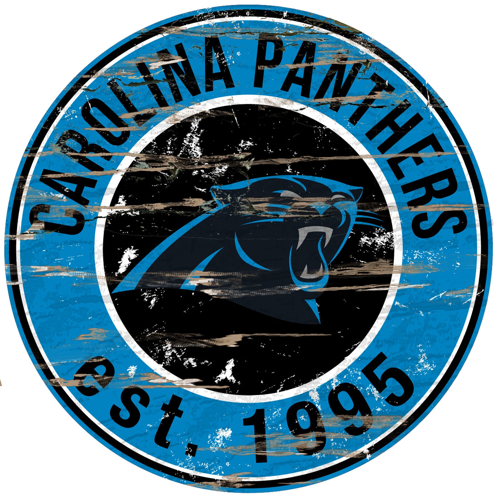 Carolina Panthers Wood Sign - 24" Round