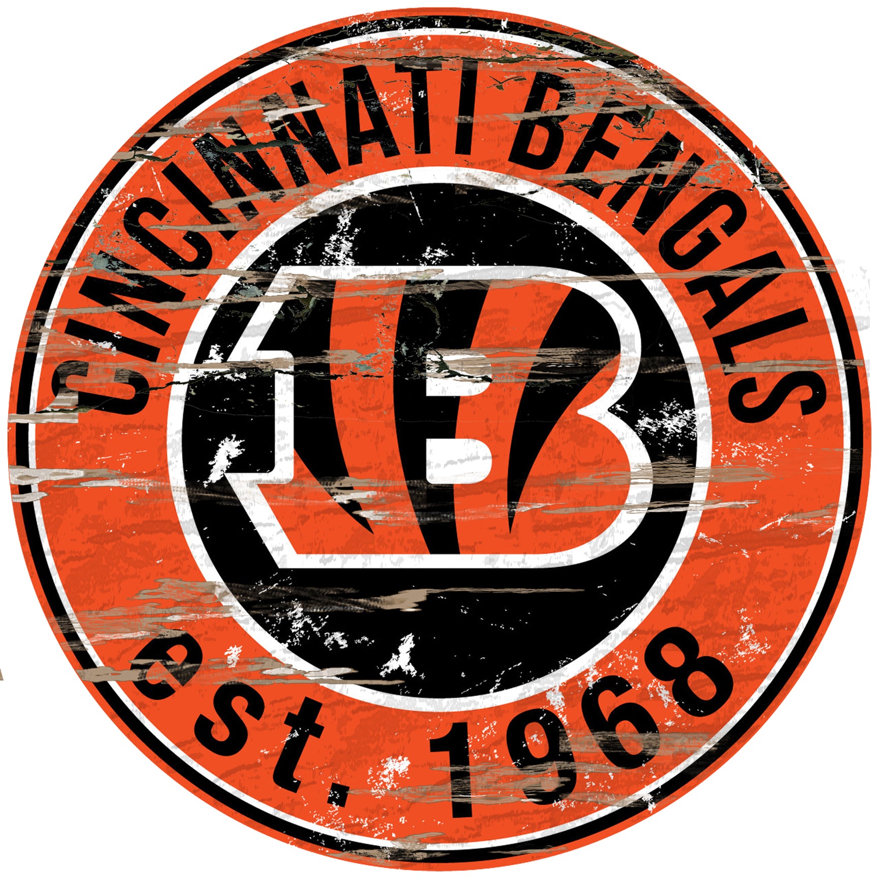 Cincinnati Bengals Wood Sign - 24" Round