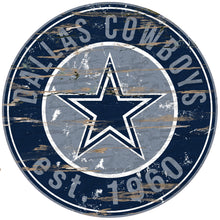 Dallas Cowboys Wood Sign - 24" Round