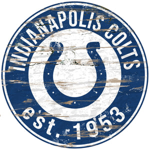 Indianapolis Colts Wood Sign - 24" Round - Special Order