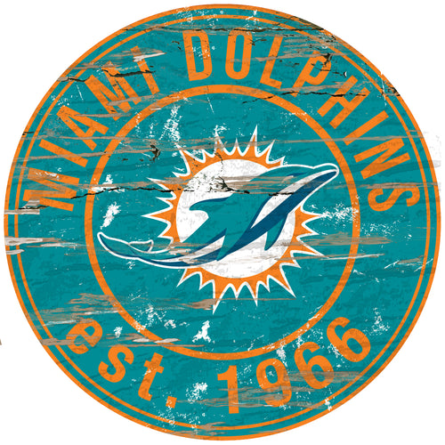 Miami Dolphins Wood Sign - 24