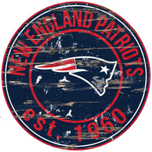 New England Patriots Wood Sign - 24" Round