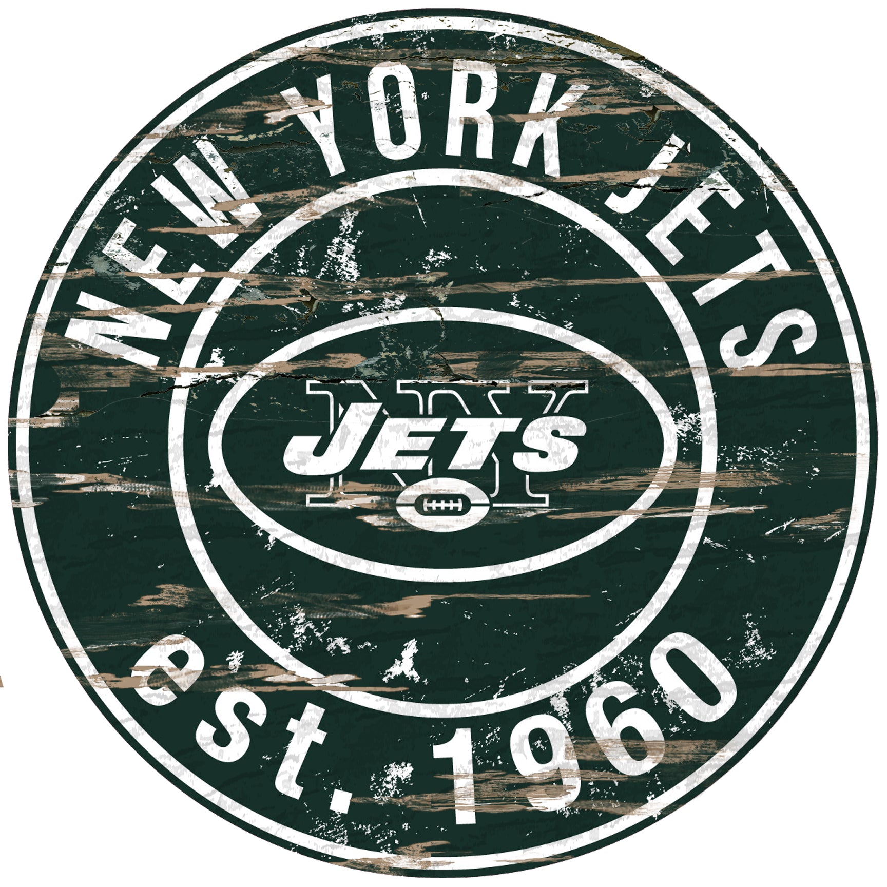 New York Jets Wood Sign - 24" Round