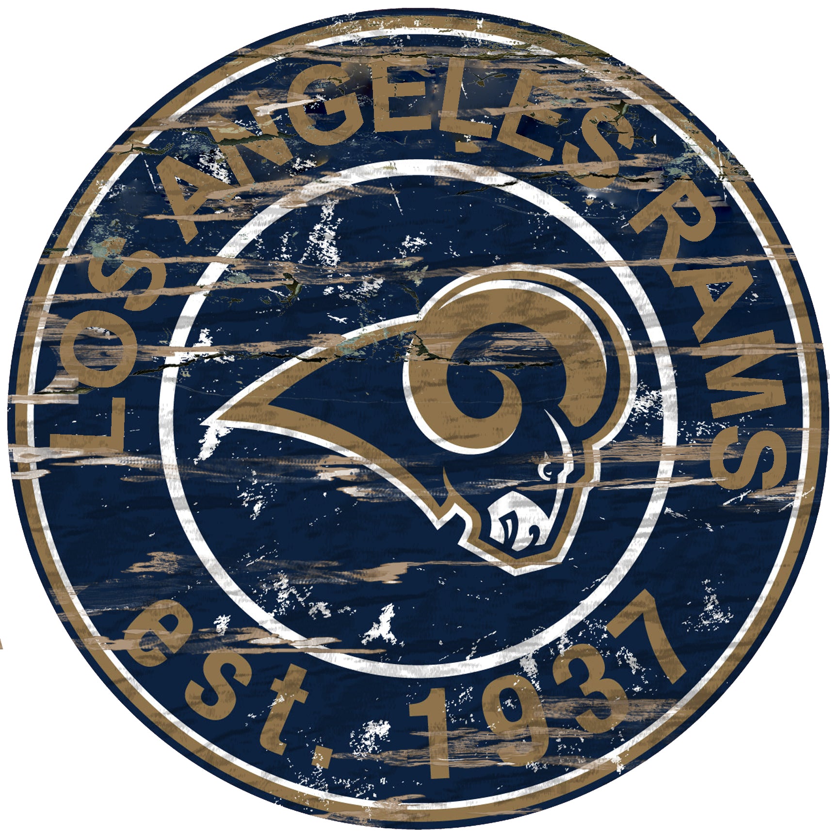 Los Angeles Rams Wood Sign - 24" Round