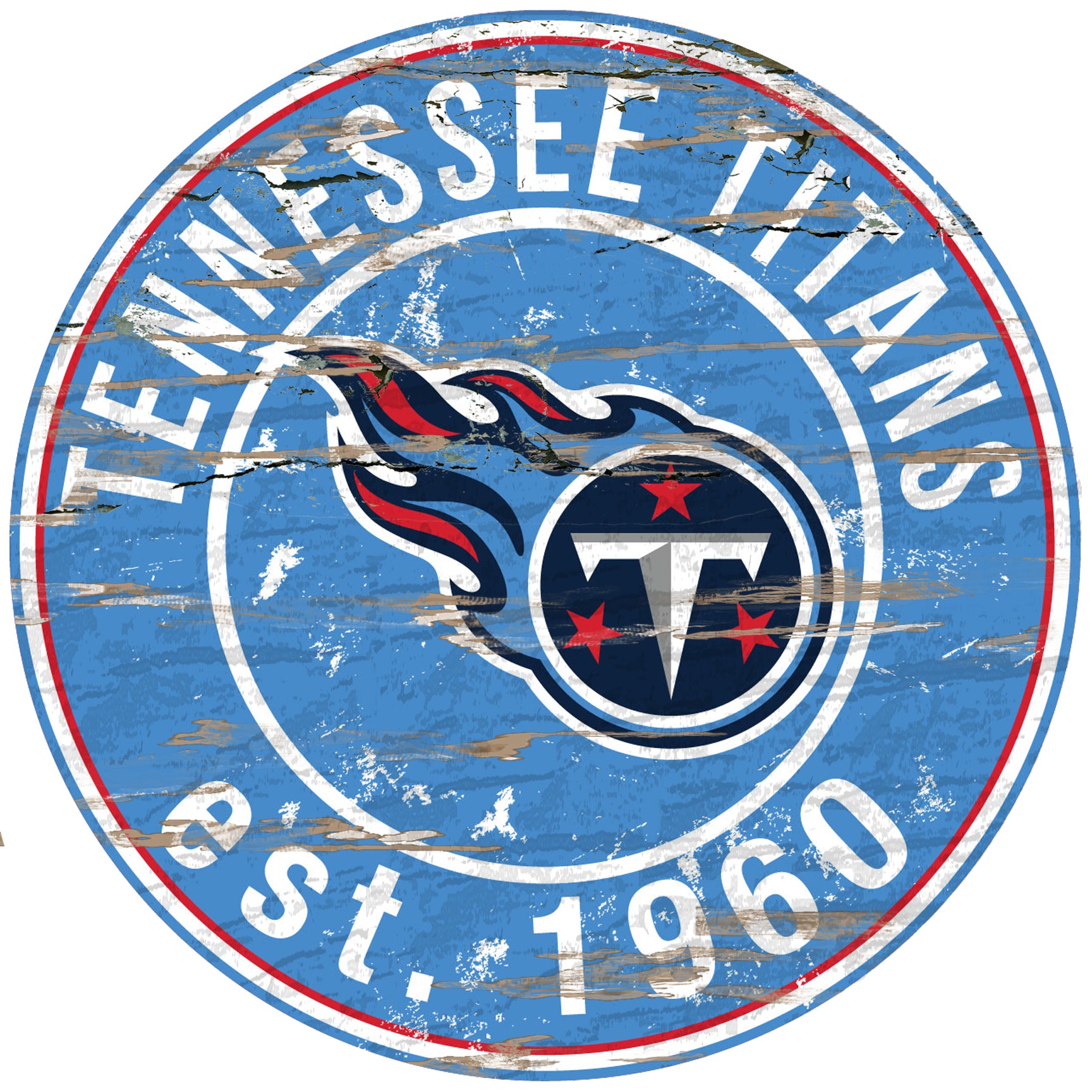 Tennessee Titans Wood Sign - 24" Round