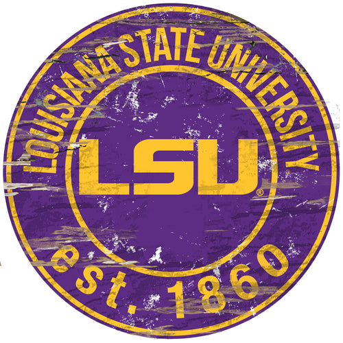 LSU Tigers Wood Sign - 24