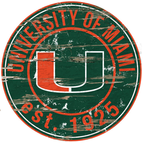 Miami Hurricanes Wood Sign - 24