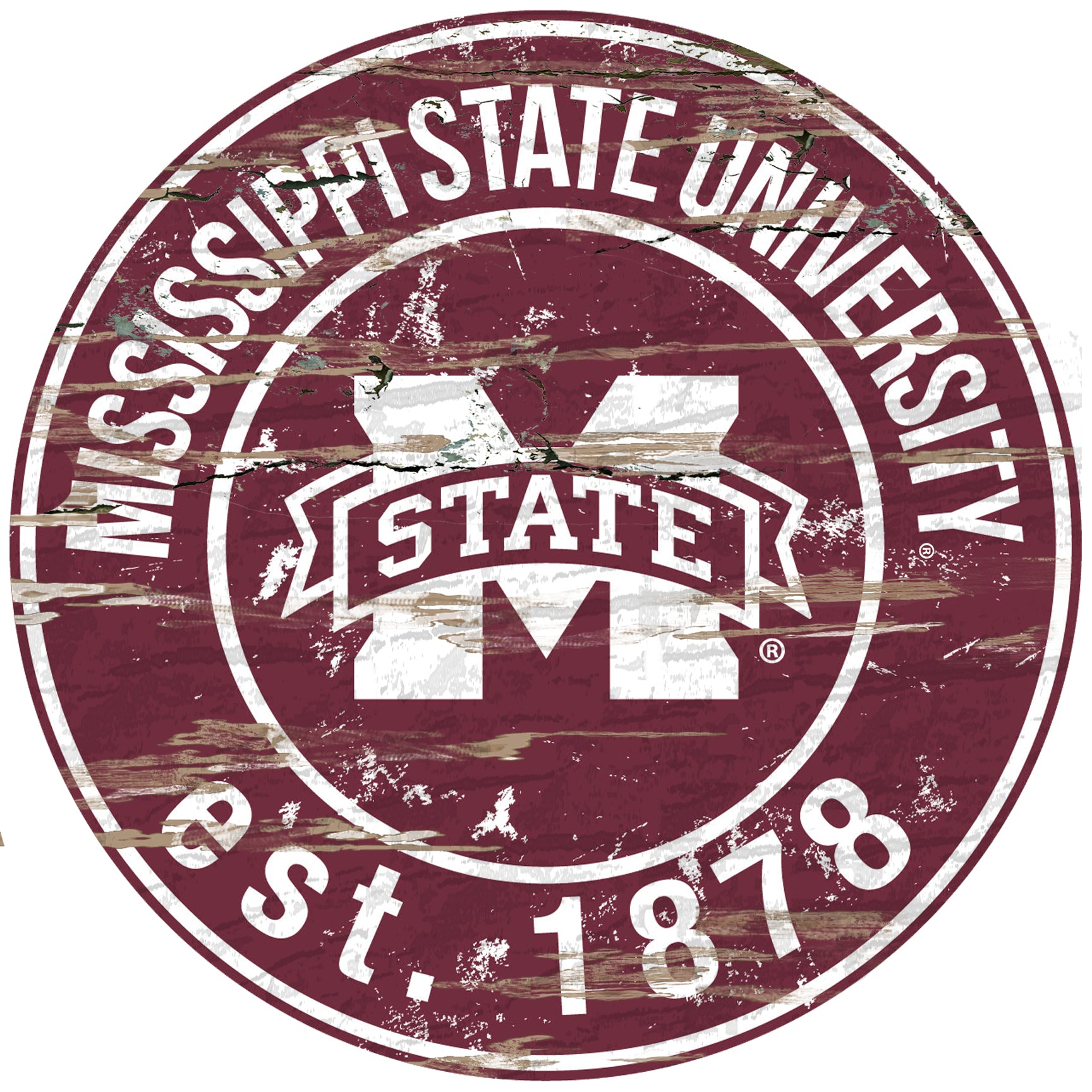 Mississippi State Bulldogs Wood Sign - 24" Round