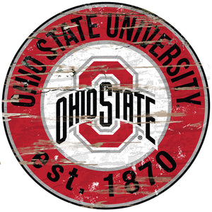 Ohio State Buckeyes Wood Sign - 24" Round