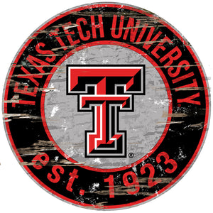 Texas Tech Red Raiders Wood Sign - 24" Round