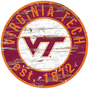 Virginia Tech Hokies Wood Sign - 24" Round