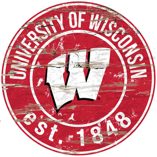 Wisconsin Badgers Wood Sign - 24