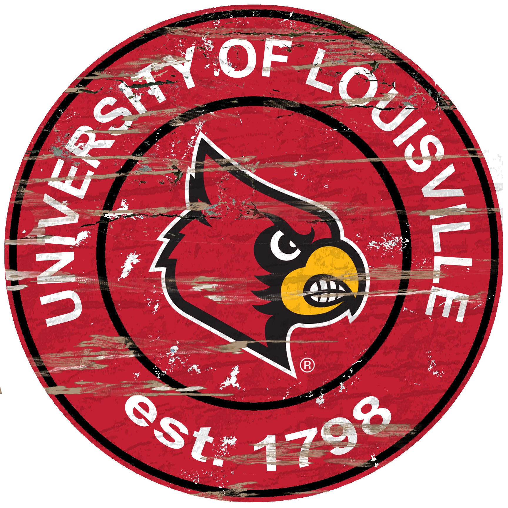 Louisville Cardinals Wood Sign - 24" Round