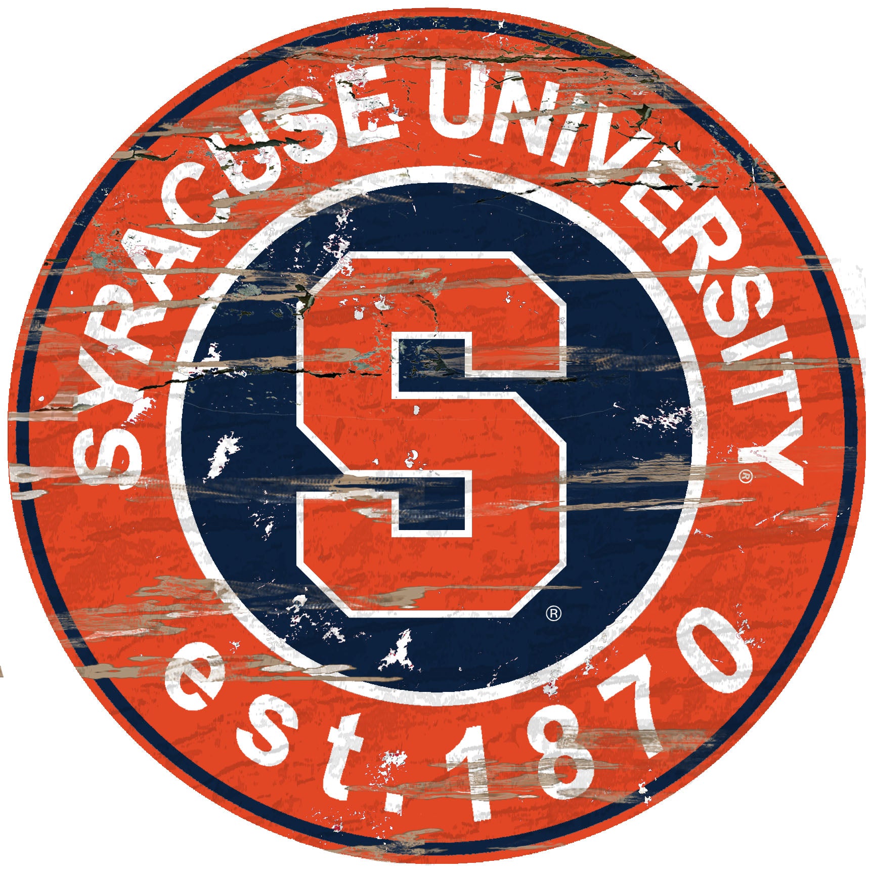Syracuse Orange Wood Sign - 24" Round