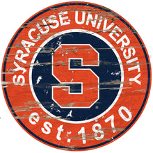 Syracuse Orange Wood Sign - 24" Round