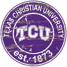 TCU Horned Frogs Wood Sign - 24" Round