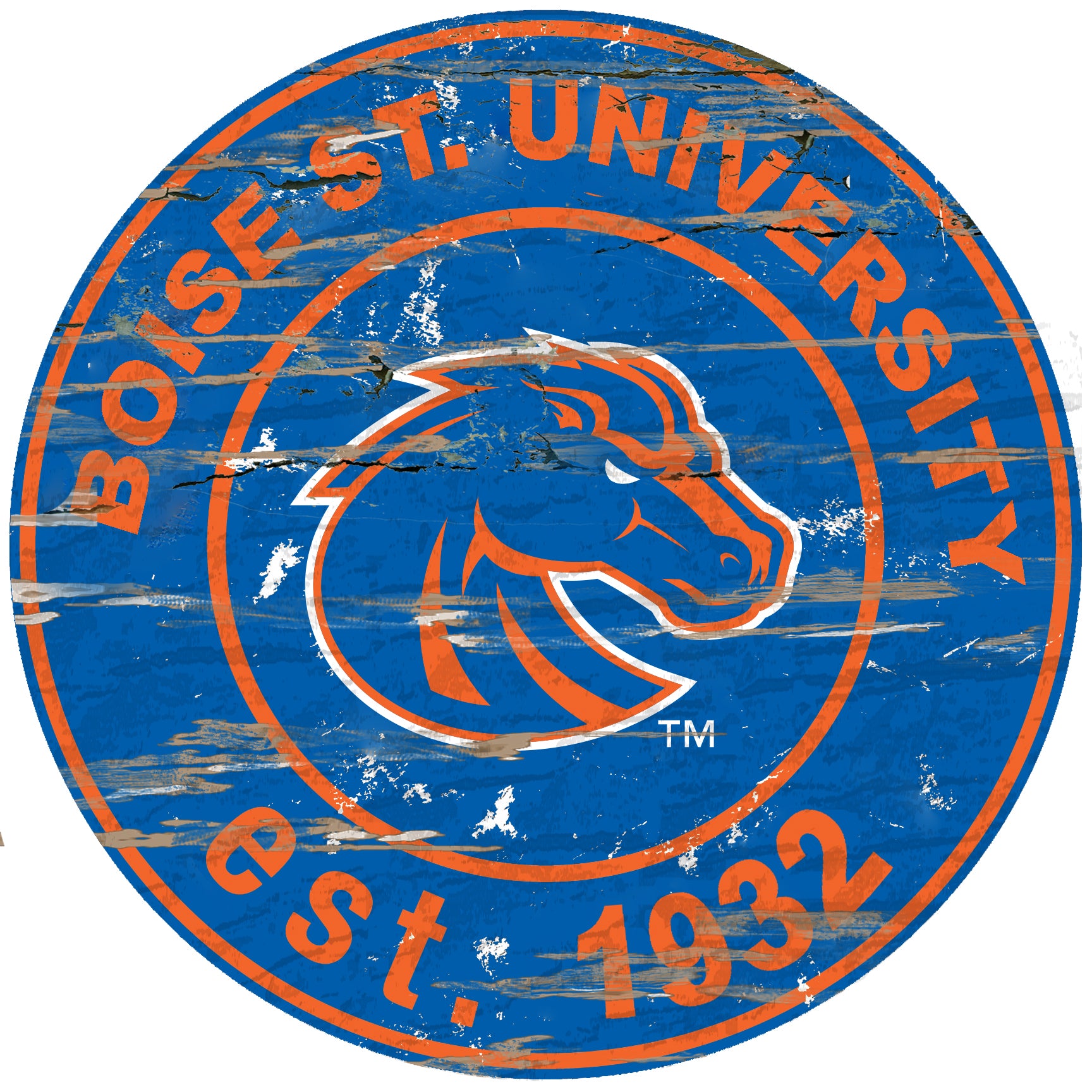 Boise State Broncos Wood Sign - 24" Round