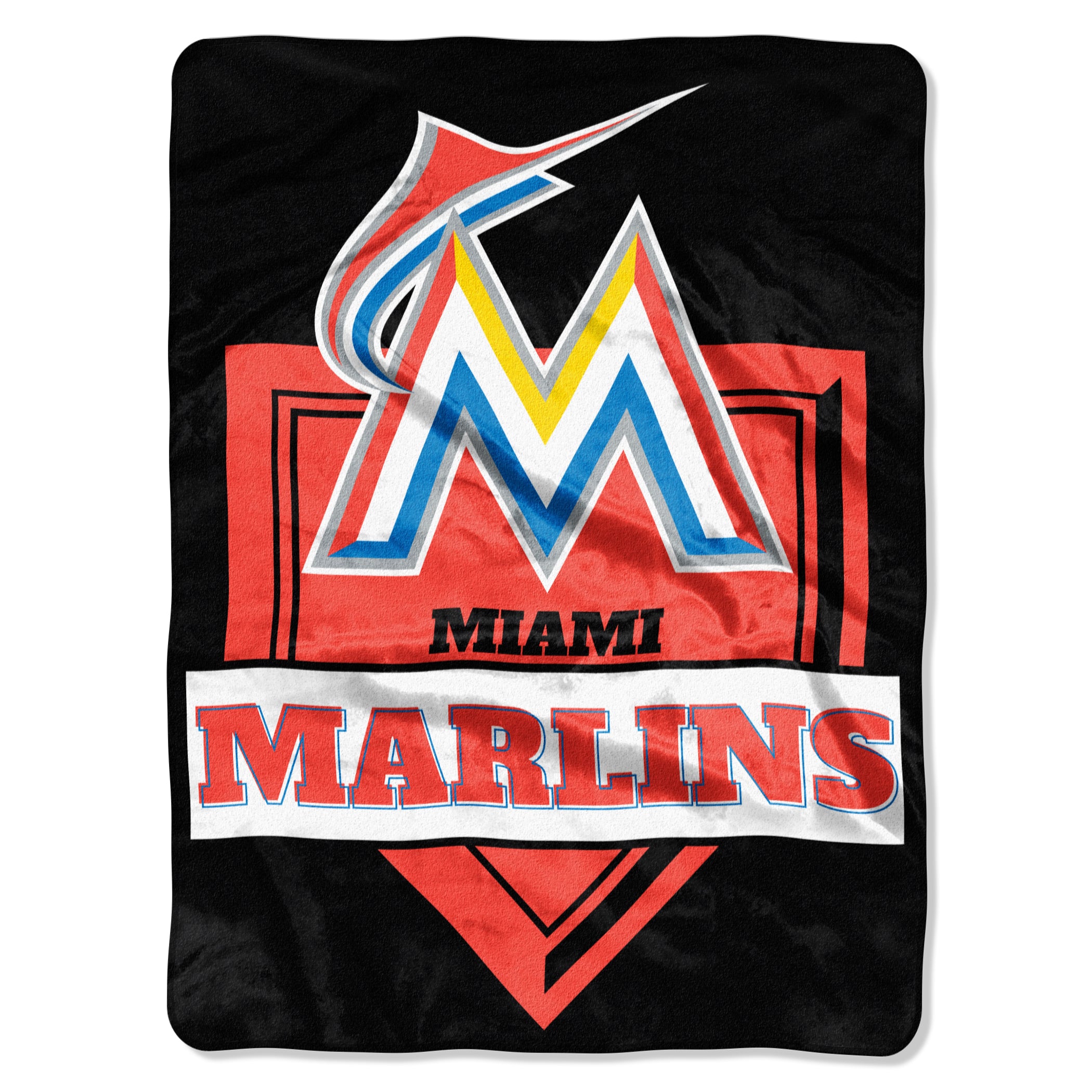 Miami Marlins Blanket 60x80 Raschel Home Plate Design - Special Order