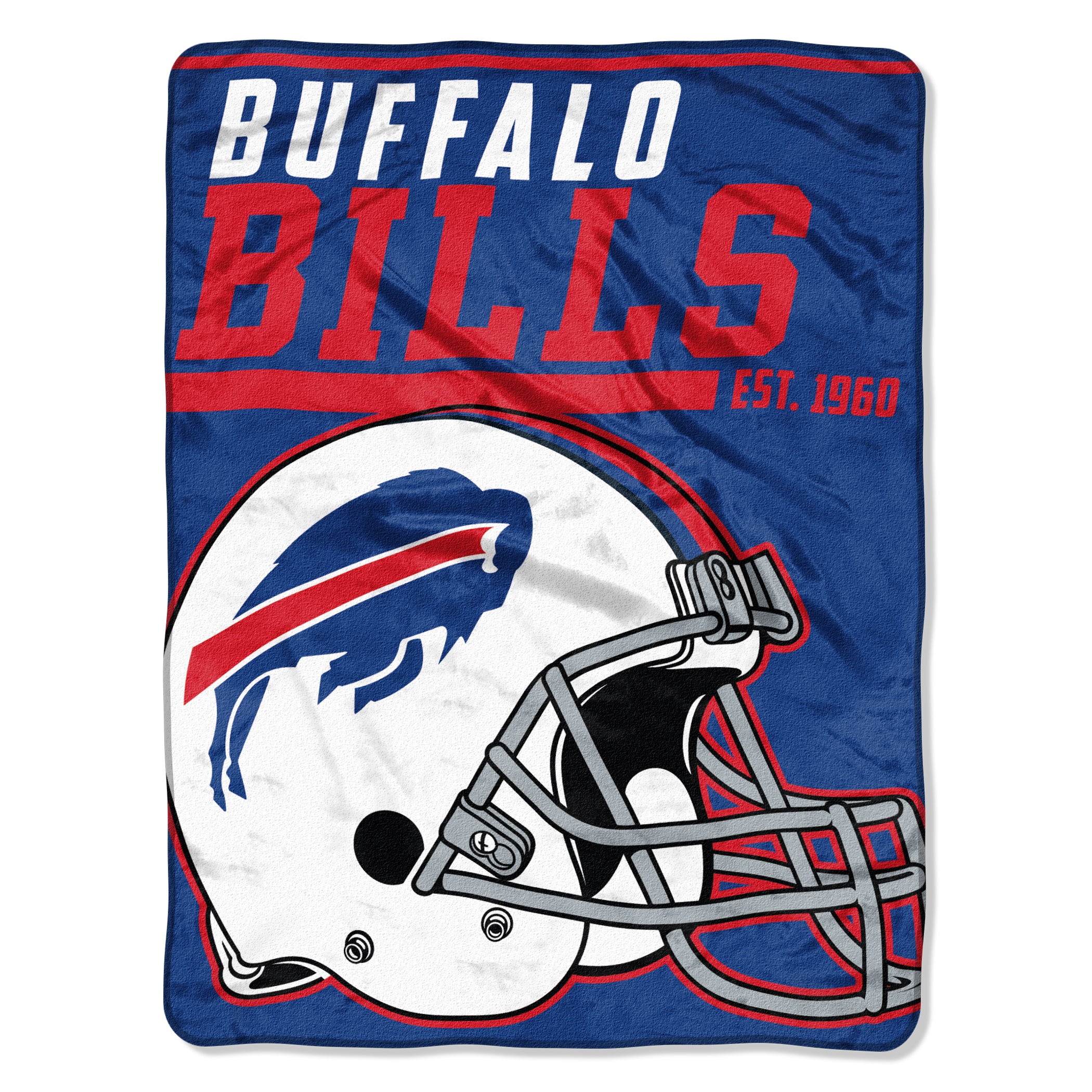 Buffalo Bills Blanket 46x60 Raschel 40 Yard Dash Design Rolled