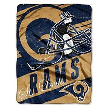 Los Angeles Rams Blanket 46x60 Micro Raschel Deep Slant Design Rolled St. Louis Throwback