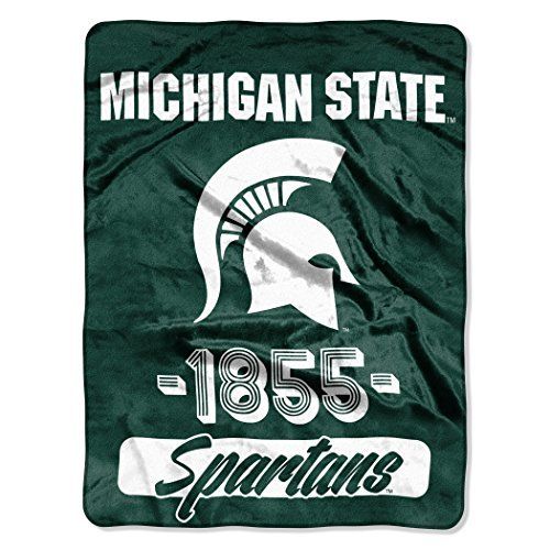 Michigan State Spartans Blanket 46x60 Micro Raschel Varsity Design Rolled
