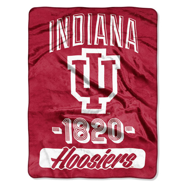 Indiana Hoosiers Blanket 46x60 Raschel Varsity Design Rolled