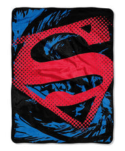 Superman Blanket 46x60 Fleece Ripped Shield Design