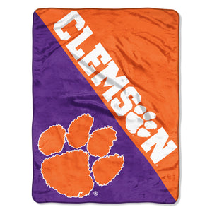 Clemson Tigers Blanket 46x60 Micro Raschel Halftone Design Rolled - Special Order